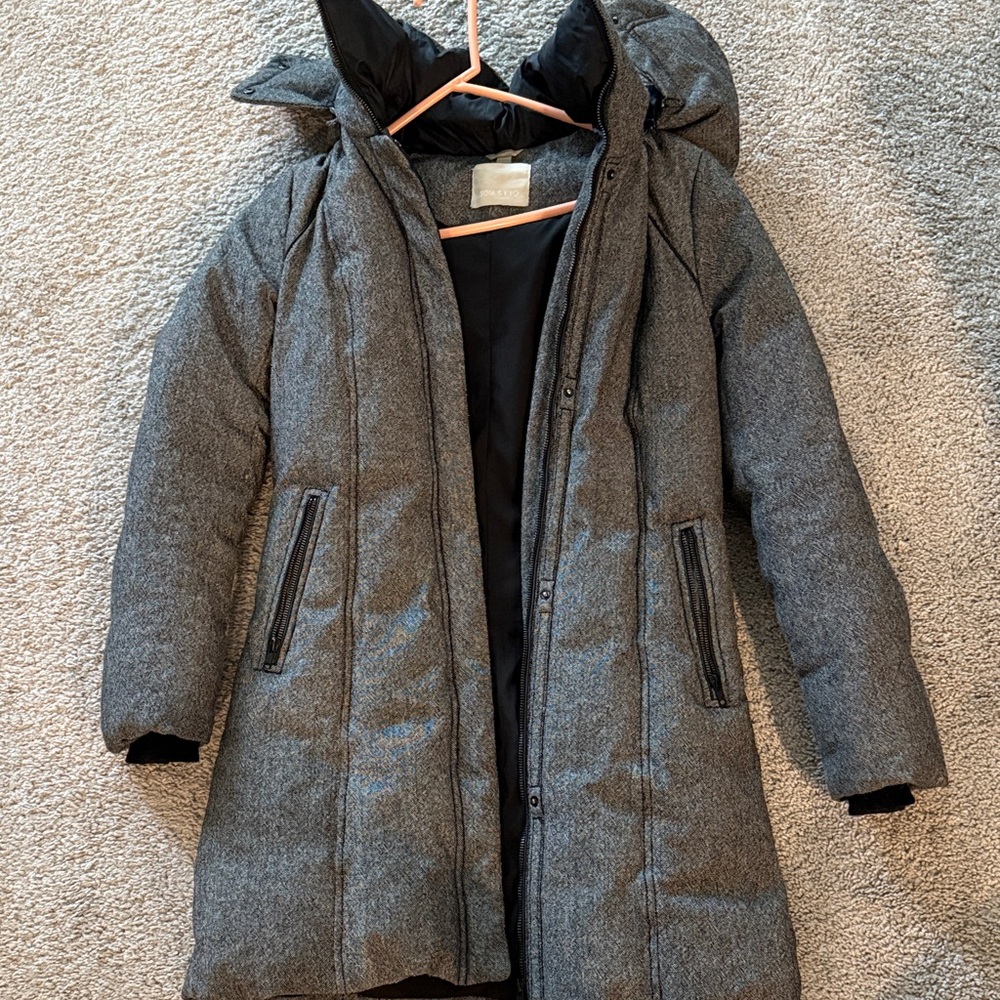 Soia & Kyo Gray Puffer Coat